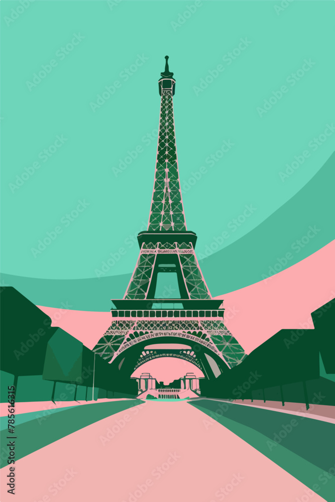 Eiffel tower illustration in vectorial