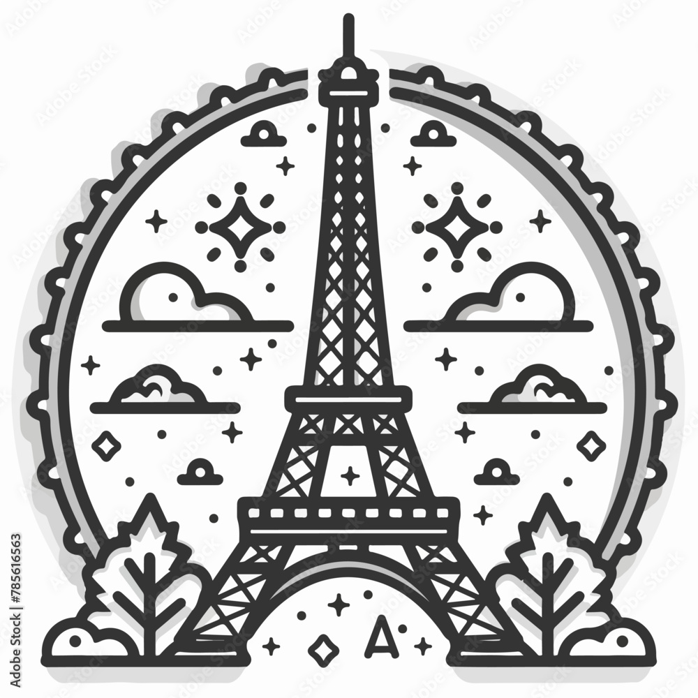 Eiffel tower logo in vectorial