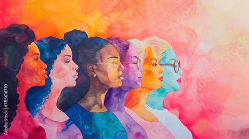 vibrant watercolor illustration celebrating international womens day and female empowerment