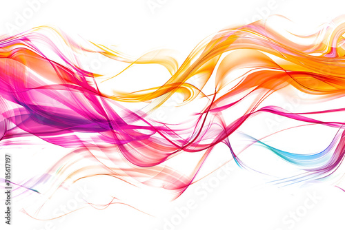 A dynamic energetic color wave pattern on white background.