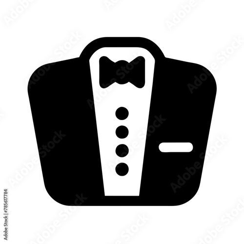 Tuxedo icon vector graphics element silhouette Wedding sign symbol illustration on a Transparent Background
