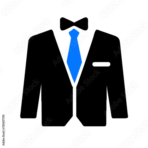 Tuxedo icon vector graphics element silhouette Wedding sign symbol illustration on a Transparent Background