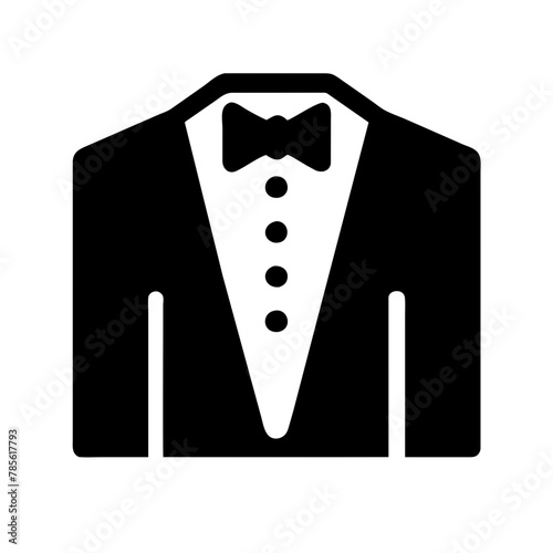 Tuxedo icon vector graphics element silhouette Wedding sign symbol illustration on a Transparent Background