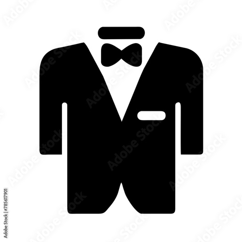 Tuxedo icon vector graphics element silhouette Wedding sign symbol illustration on a Transparent Background