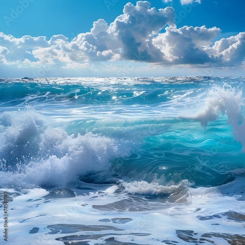 Azure Waves - Serene Ocean Views for Summer Bliss and White Sea Foam Beauty