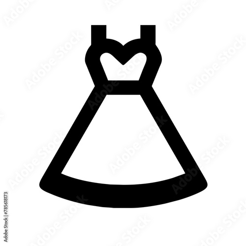 Bridal Gown icon vector graphics element silhouette Wedding sign symbol illustration on a Transparent Background