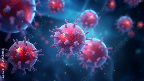 Group of isolated cancer cells - 3d illustration.