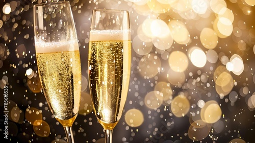 sparkling champagne glasses toasting in a celebratory moment festive occasion concept photo