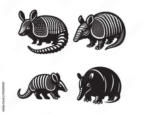 armadillo silhouette vector icon graphic logo design