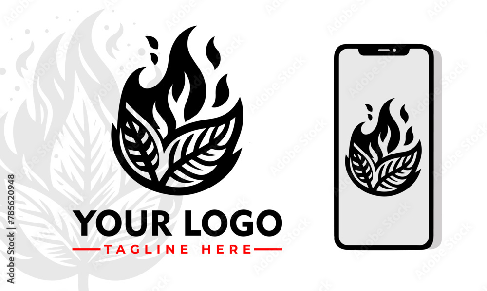 fire leave vector logo design Vintage flower fire logo vector for business identity