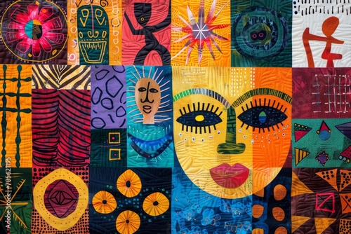 Vibrant Tapestry of Cultures: Eclectic and Colorful Artistic Patchwork