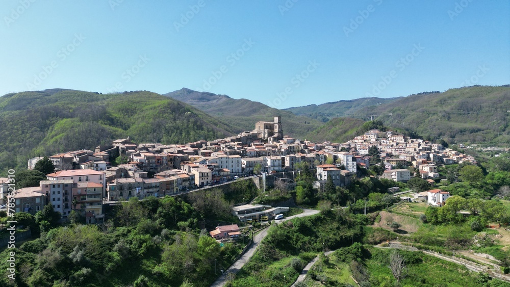 Aerial view of San Fili in Calabria, Italy, Europe. Aerial view of San Fili in Calabria, Italy, Europe.
