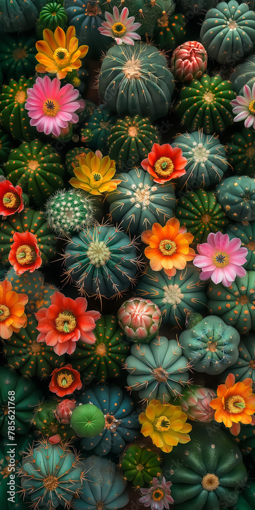 Kaktusblüten, Hintergrund, Draufsicht Kaktusblüten, Hintergrund, Draufsicht