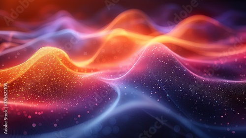 Vibrant Colorful Light Wave on Black Background