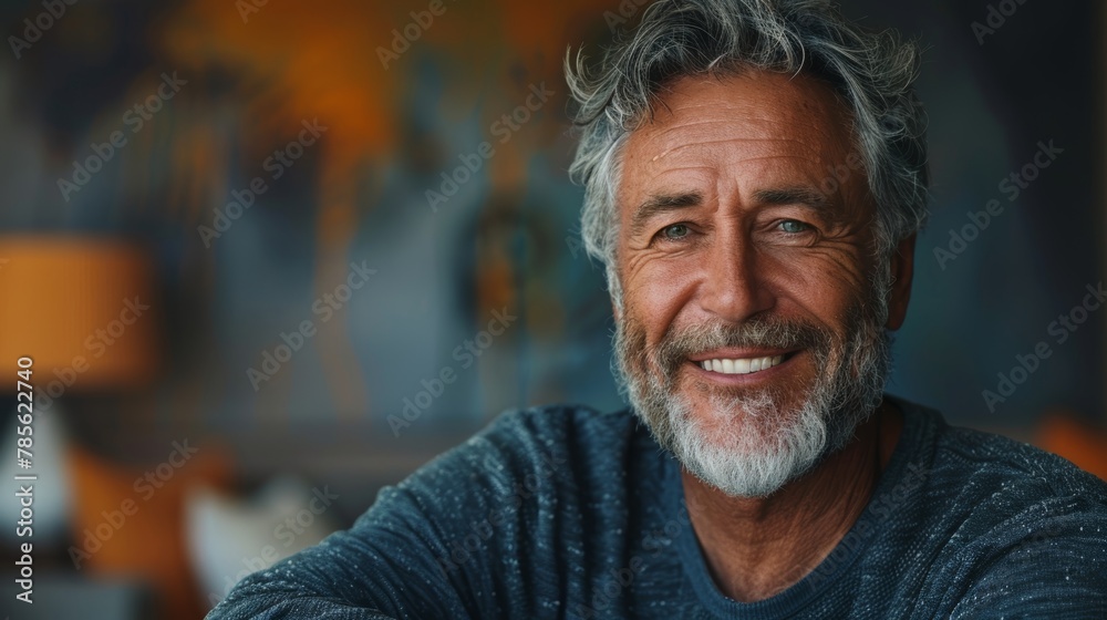 Joyful Middle-Aged Man Expressing Positivity Generative AI Joyful Middle-Aged Man Expressing Positivity Generative AI