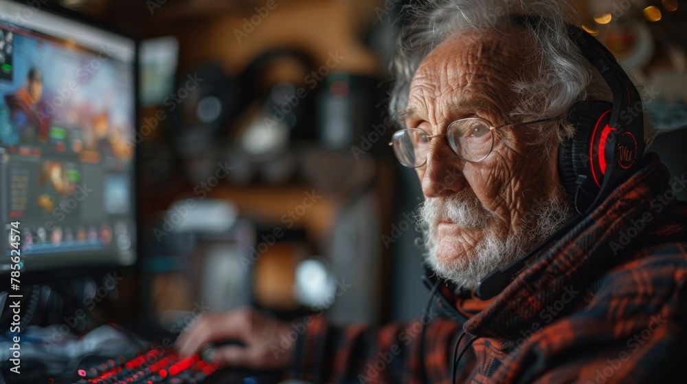 Elderly Engaging in Digital Entertainment Generative AI