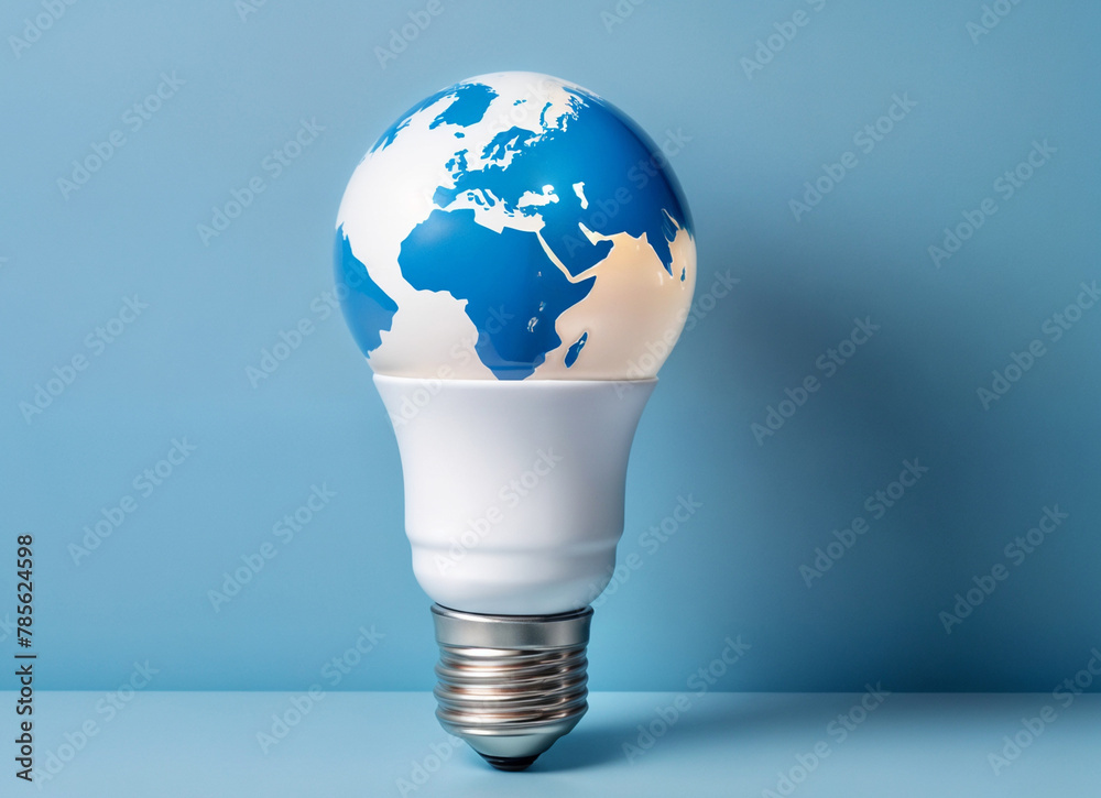 3d render illustration of a light bulb with the world globe earth planet inside it 3d render illustration of a light bulb with the world globe earth planet inside it