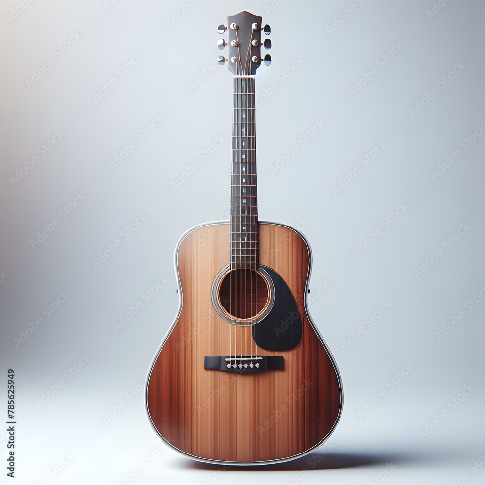 Fototapeta premium acoustic guitar isolated on white background