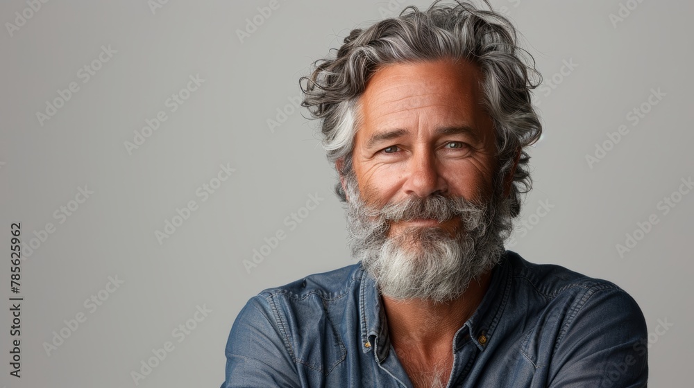 Fototapeta premium Confident and Joyful Mature Man Smiling at the Camera Generative AI