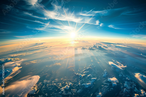 Planet earth from sky, aerial, clouds