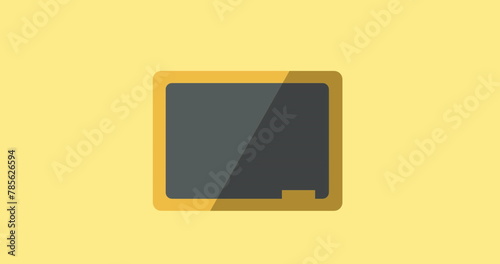 Image of black board with copy space over yellow background
