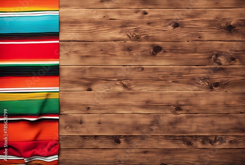  Cinco de Mayo background on wooden boards with copy space photo