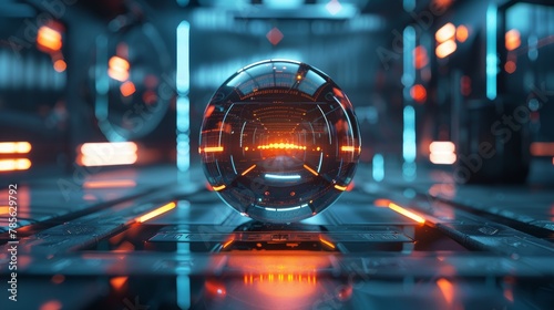 Futuristic Spherical Orb as an AI Assistant Concept Generative AI