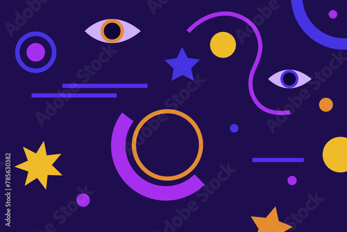 Abstract geometric flat design background. abstract eye elements