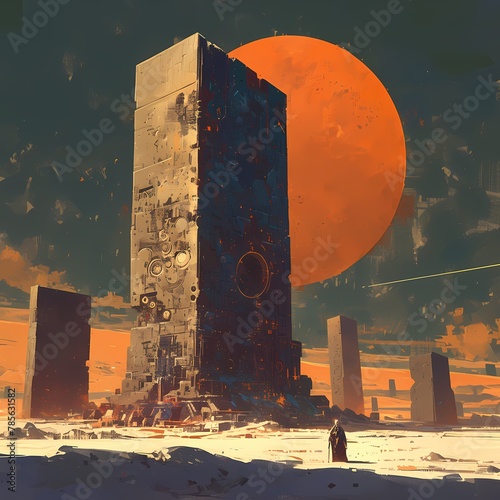 Unearth the Mysteries of an Alien World: Explore this Captivating Exoplanet Ruin Scene.