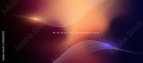 Colorful gradient background with wavy lines. vector