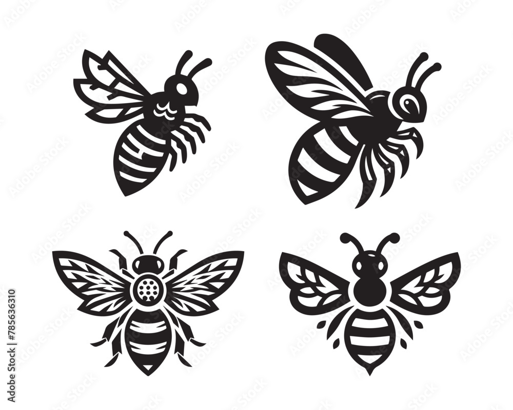 bee silhouette vector icon graphic logo design bee silhouette vector icon graphic logo design