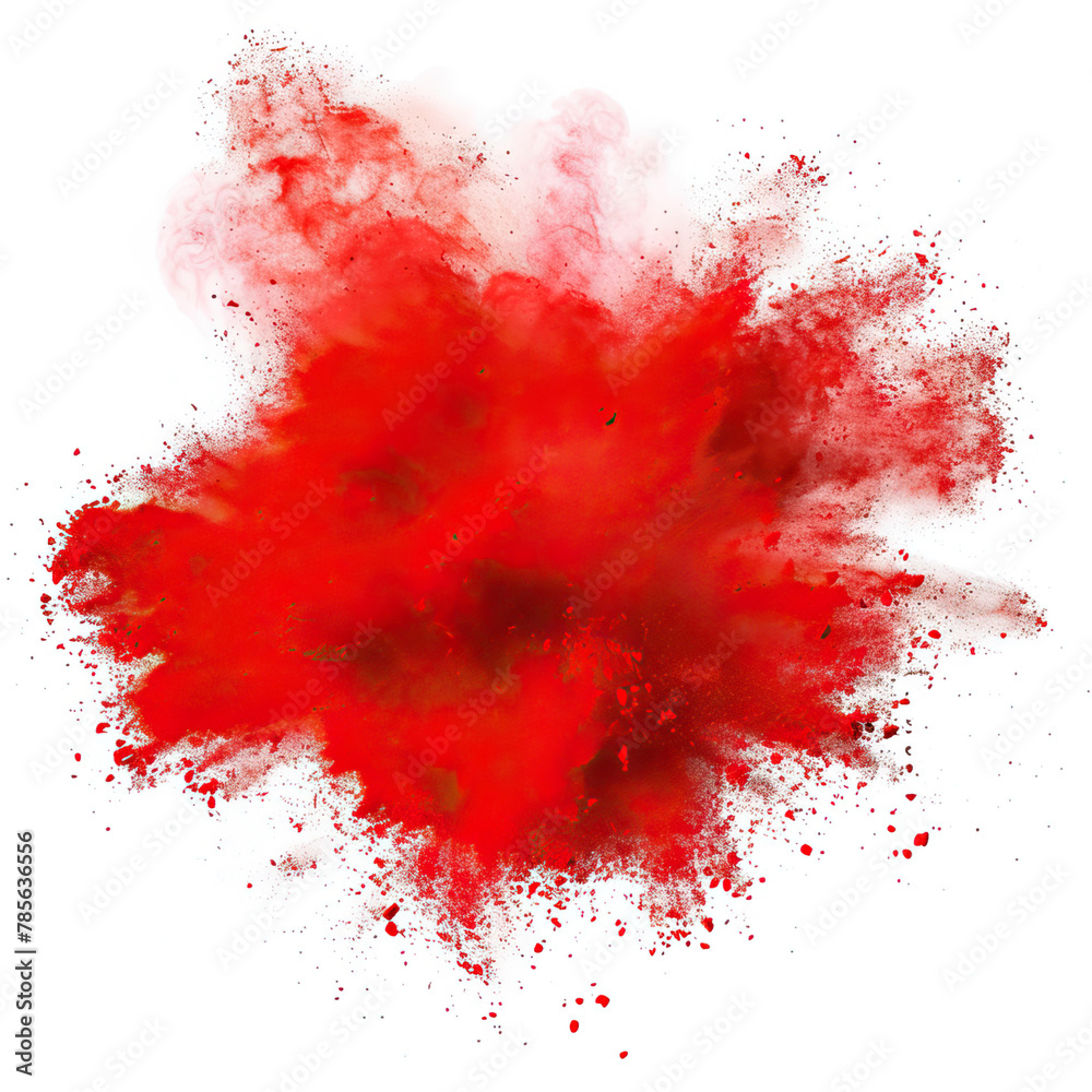 Explosion of red paint on white background
Explosion of red paint on white background