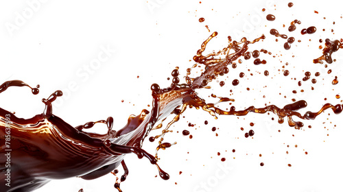 chocolate splash in the air on white background.
