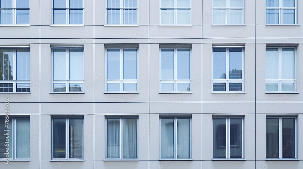 Modern Urban Facade with Uniform Windows