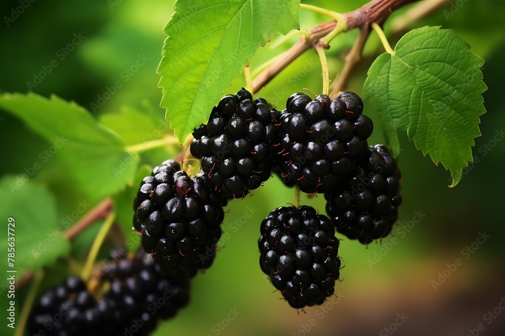 Blackberry hanging on a tree. Blackberry in the garden Blackberry hanging on a tree. Blackberry in the garden
