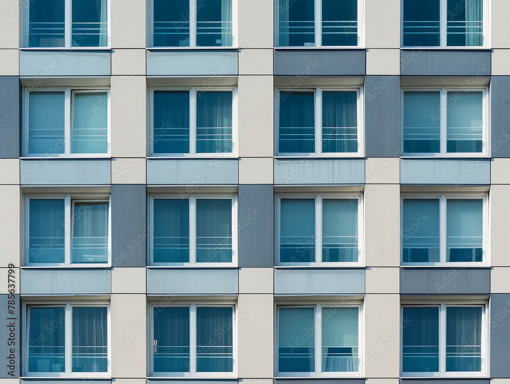 Repetitive Windows on Minimalist Building Exterior