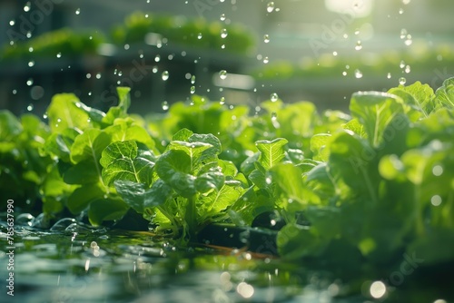 A close up of hydroponic farming systems in an urban setting