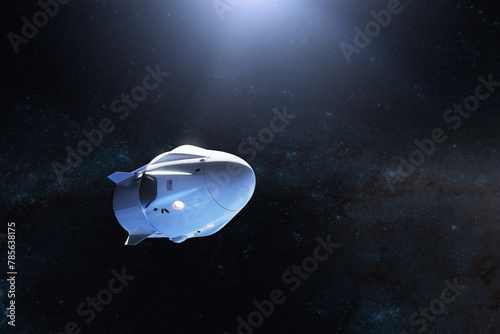 Cargo spacecraft in open space. Elements of this image furnished by NASA.