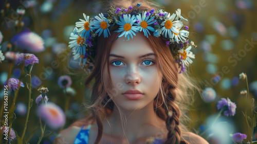 girl with flowers in hair
