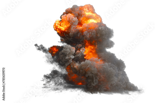 Battle ship muzzle flash on transparent background