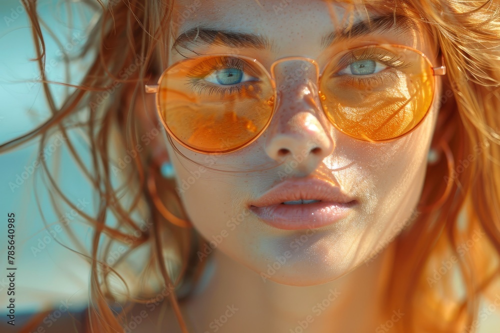 A close-up of sunlit curly hair tousled by a gentle summer breeze, exuding freedom and vitality A close-up of sunlit curly hair tousled by a gentle summer breeze, exuding freedom and vitality