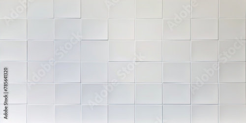 Texture of white, square, ceramic tiles. 