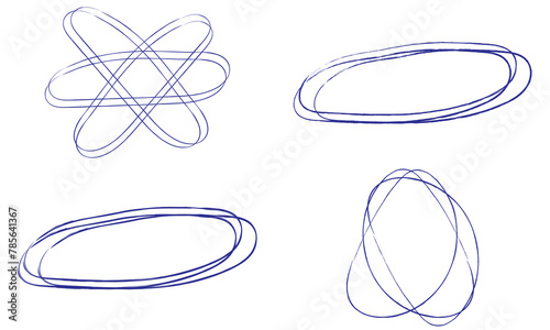Hand drawn line circle sketch set. Doodle circles collection. Scribble round shape. Banner circle frames for text. Vector illustration.