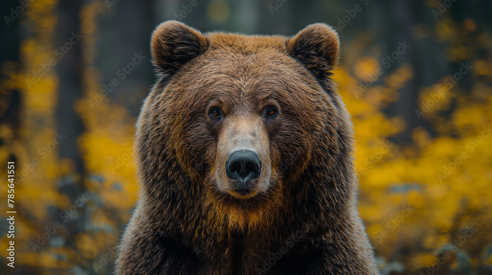 Brown bear swimming in a lake, surrounded by water, representing the majestic presence of wild animals in nature Brown bear swimming in a lake, surrounded by water, representing the majestic presence of wild animals in nature