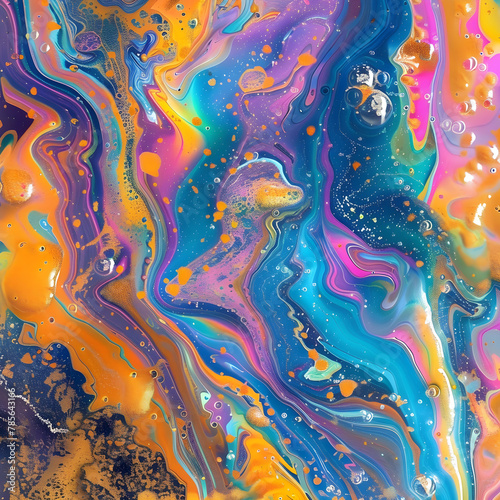 Surreal Tapestry of Multihued Ooze - A Mesmerizing Display of Viscous Fluid Texture