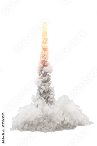 Fototapeta Naklejka Na Ścianę i Meble -  Smoke of rocket launch on transparent background