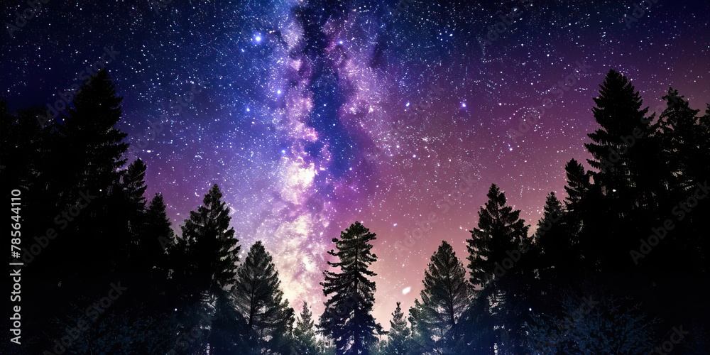 Beautiful starry sky over the forest
Beautiful starry sky over the forest