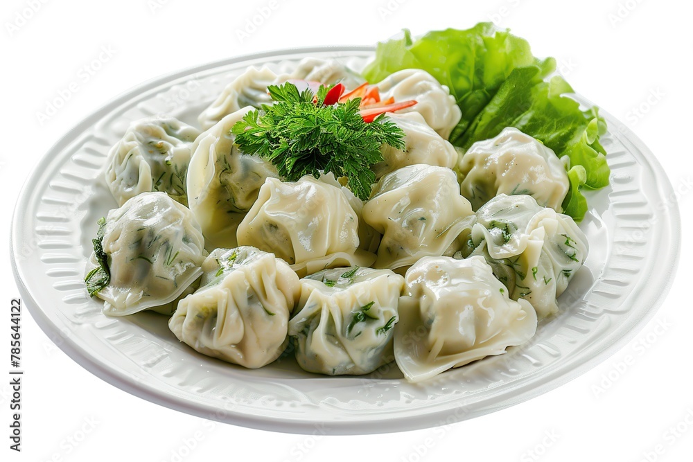 Homemade meat dumplings isolated on white background Homemade meat dumplings isolated on white background