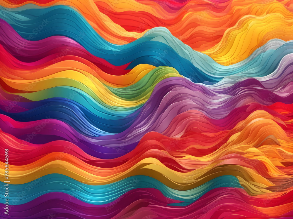 Colourful rainbow wave pattern background design for abstract projects and artistic concept design.