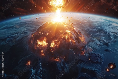 Atomic explosion on planet earth  bomb blast